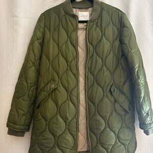 Avec Les Filles Quilted Green Puffer Jacket